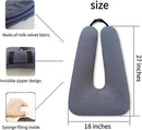 Travel Pillow Car Pillow Kid Car Sleeping The Sleeping Aid for Adults and Kids on Road Trips Sponge Kids Travel Pillow Provides Body and Head Support Gray by TinyTreasures Baby Boutique