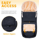 Orzbow Stroller Footmuff Universal | Faux Wool Baby Bunting Bag | Warm, Weather-proof, Adjustable Buckles | Winter Stroller Zipper Blanket Cover | Baby Sleeping Bag for Cold Weather Accessories, Black by TinyTreasures Baby Boutique