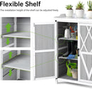 Outdoor Cabinet with Metal Tabletop Garden Potting Bench Table - Outdoor Garden Patio Wooden Storage Cabinet with Adjustable Shelf, Wooden Storage Cabinets, Weatherproof for Garden Patio Lawn by GreenHaven Gardens