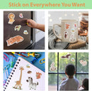 Jelly Sticker Book for Kids 2-4 Travel Essentials, Reusable Sticker Book + 8 Scenes + 2 Matching Games + 51 Large Animal Stickers for 1-3 Toddler Activities (Animals) by TinyTreasures Baby Boutique