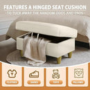 Ottoman Rectangular Storage Ottoman Bench, Faux Leather Footrest, Coffee Table, Stool Footstool with Hinged Lid for Living Room, Bedroom, Entryway, White, 35"x23.5"x17.5" by CozyNest Decor