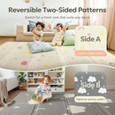 Extra Large Foldable Play Mat, Reversible Baby Play Mat with Edge Reinforcement, Non-Toxic & Waterproof Baby for Floor, Foam Playmat with Travel Bag, Rainbow, Cloud & Moon, 71"x59" by TinyTreasures Baby Boutique