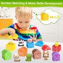 Learning Toy for Toddlers 1 2 3 Year Old, 10 Farm Animal Toys & 10 Barns, Counting, Matching & Sorting Montessori Educational Sensory Toys, Christmas Birthday Easter Gift for Baby Boy Girl 1-3 by TinyTreasures Baby Boutique