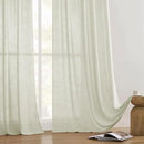 Joydeco Linen Curtains 90 Inch Length 2 Panel Sets,Light Filtering Curtains for Bedroom 52 Inch Wide Living Room Drapes with Back Tabs & Rod Pockets (W52 x L90 Inch, Oatmeal) by CozyNest Decor