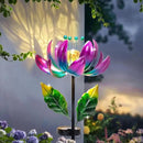 Solar Purple Metal Flower Wind Spinners, Colorful Spinning Windmill Lotus Yard Art Lights Wind Pinwheels with LED Crystal Ball Decorative Stake Lighting Flower Sculpture by CozyNest Decor