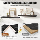 Floating Wall Shelves 2-Pack - 24-Inch Rustic Black Wooden Shelves for Storage and Décor, Easy Installation for Living Room, Bedroom, and Kitchen by CozyNest Decor