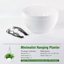 13 inch Large Hanging Planters Plant Pots for Outdoor Indoor Plants with Drainage Holes and Chain, 2 Pack Round Hanging Flower Pots for Garden Home Porch Decor, White by CozyNest Decor