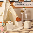 11 Inch Cube Storage Bins, Organizer Bins, Woven Cotton Rope Baskets for Storage, Storage Baskets for Organizing Shelves, White Basket for Toys, Off White (Pack of 3) by CozyNest Decor
