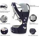 Baby Carrier, 3-in-1 Baby Carrier Newborn to Toddler with Hip Seat (Ergonomic M Position) for 0-36 Month/7-45lbs, Adjustable Size for Enhanced Lumbar Support,Perfect for On-The-go, Dark Blue by TinyTreasures Baby Boutique