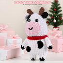 Crochet Animal Kit – 10in Big Adorable COW, Amigurumi Crochet Kit For Intermediate Advanced Level, Kids Knitting Kit With Detailed Videos Tutorials, Yarn, Crochet Hook, Best Gift For Crochet Lovers by TinyTreasures Baby Boutique