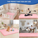 Baby Play Mat for Floor,1.3" Thick Memory Foam Tummy Time Mat for Toddlers,Infants,Kids,Water-Repellent Soft Nursery Rug,Extra Large Non Slip for Crawling&Yoga,Tatami Style for Living Room(Pink) by TinyTreasures Baby Boutique