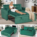 3 in 1 Sleeper Sofa Bed, Futon Sofa Bed for Living Room with Side Pocket, Green Sleepers Sofas Couch with Pullout Beds, Convertible Love Seat Sleepers Couch for Living Room, Bedroom by CozyNest Decor