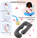 Pregnancy Pillow, Full Body Maternity Pillow 57 inch, with Removable Washable Cover - Sleep Support for Legs, Back, Neck, Shoulder, HIPS, Belly for Pregnent Women, Velvet Cover(Dark Grey) by TinyTreasures Baby Boutique