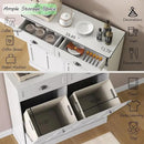 Loomie Double Tilt Out Laundry Hamper Cabinet, Hidden Laundry Cabinet with 2 Drawers & 2 Baskets, 30 Gallon Trash Can for Bathroom, Kitchen, White by CozyNest Decor