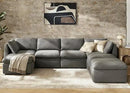 mopio Oversized Modular Sectional Sofa with Fully Removable Covers and Storage, Convertible U, L-Shaped and Sleeper Sectional, Modern Couches with Ottoman Chaise (Stone Gray Fabric, 7 Seats, U) by CozyNest Decor