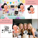 50th Birthday Decorations for Women - 56pcs Rose Gold Happy 50th Banner, 50th Birthday Crown Sash, Cake Topper, Number 50 balloons, 3D Butterflies, 4 Balloon Stands kits by TinyTreasures Baby Boutique