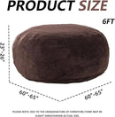 6FT,Oversized Bean Bag Chairs for Adults,Giant beanbag with Filler Included，Fluffy Memory Foam,Soft and Comfy Corduroy Fabric,Gaming Chairs Suitable for Living Room and Bedroom (Brown, 6 Foot) by CozyNest Decor