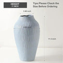 Ceramic Vase for Home Decor,11.6 Inch Flower Vases，Decorative Blue Vase for Pampas Grass，Modern Art Texture Vases for Home Entryway Living Room Dining Table Farmhouse Office Decor-Mat Blue by GreenHaven Gardens