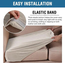 H.VERSAILTEX Velvet Stretch Couch Cushion Cover Plush Cushion Slipcover for Chair Loveseat Sofa Cushion Furniture Protector Seat Cushion Sofa Cover (2 Piece Medium Sofa Cushion Covers, French Oak) by CozyNest Decor
