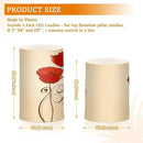 Flickering Flameless Candles, Red Poppy Flowers Retro LED Candles with Remote Timer, Set of 2 Battery Operated Candle for Valentine Wedding Birthday by GreenHaven Gardens