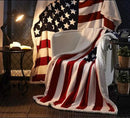UKELER US Flag Patriotic Sherpa Throw Blanket 50''×60'', American National Flag Fleece Blanket for Bed/Couch/Sofa/Office/Camping, USA Military Veteran July 4th Gift by CozyNest Decor