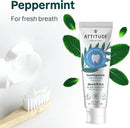 ATTITUDE Whitening Toothpaste with Fluoride, Peppermint Flavor, Vegan & Cruelty-Free, Sugar-Free, Plant & Mineral-Based Ingredients, Clean Oral Care, 4.2 Oz by CozyNest Decor