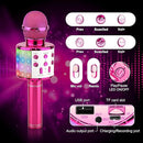 BlueFire 4 in 1 Karaoke Wireless Microphone with LED Lights, Portable Microphone for Kids, Great Gifts Toys for Kids, Girls, Boys and Adults (Purple) by TinyTreasures Baby Boutique