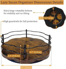 13" Lazy Susan Turntable Organizer with Higher Metal Sides, 360° Rotating Wooden Lazy Susan Organization and Storage for Cabinet,Kitchen,Countertop,Table Top,Dining Table,Coffee Bar Decor by CozyNest Decor