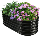 17" Tall Outdoor Garden Raised Garden Bed Kits, 4ft X 2ft Oval,0.8MM Thick Metal Raised Planter Bed/Ground Planter Box for Variety of Flowers,Herbs,Vegetables (Black, 48X24X16.5 Inches) by GreenHaven Gardens