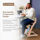 FORNEL Scandinavian Wooden High Chair | The Adjustable Grow-with-Me Chair, A Smart Alternative to Stokke | Perfect for Modern, Minimalist Kitchens (Natural & White) by TinyTreasures Baby Boutique