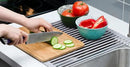 Surpahs Over Sink Foldable Multipurpose Roll-Up Dish Drying Rack, Silicone Wrapped Stainless Steel, Warm Gray, 20.5" x 15.5" by CozyNest Decor