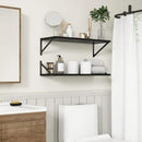 Fun Memories 27.5" W x10 D Floating Shelves, Black Wall Shelf with Brackets, 10 Inch Deep Floating Shelf Set of 2, Large Storage Kitchen Living Room Bathroom Shelves, Wood Wall Mounted Shelf by CozyNest Decor