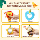 Jollybaby Crib Stroller Car Seat Toys for Baby 0-3-6-9-12 Months, Tummy Time Hanging Sensory Toys for Newborn with Music Box and Teether, Spiral Carseat Toy for Infant Boys Girls Gifts (Little Lion) by TinyTreasures Baby Boutique
