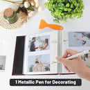 RECUTMS Small Photo Album Self Adhesive Scrapbook Magnetic Photo Albums for 4x6 5x7 8x10 Pictures for Baby Family Wedding 40 Pages with Metal Pen and Plastic Board (Brown) by TinyTreasures Baby Boutique