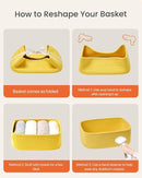 KALLAX Small Woven Basket, 12 x 8 x 4.5 Inches, Storage Basket for Organizing, Cute Small Rope Shelf Closet Cube Storage Bins Baskets for Shelves, Dog Toy Gift Baskets Empty, 3 Pack Yellow by TinyTreasures Baby Boutique