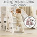 XJD 5 in 1 Toddler Slide, Kids Slide for Toddlers Age 1-3, Outdoor Indoor Playset for Toddlers with Basketball Hoop and Ball, Storage Space and Non-Slip Steps Telescope (Gley) by TinyTreasures Baby Boutique