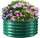 17" Tall Round Outdoor Garden Raised Garden Bed Kits- 0.8MM Thick Metal Raised Planter Bed/Ground Planter Box for Variety of Flowers,Herbs,Vegetables (Dark Green, 40 inches Diameter) by GreenHaven Gardens