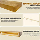 Floating Shelves 3 inch Thick for Wall Set of 2,Solid Pine Wood Wall Mount Shelf for Kitchen Living Room Bedroom Bathroom,8" D x 48" L x 3" H-Gold Oak by CozyNest Decor