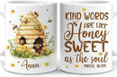 Hyturtle Personalized Bee Mug - Bee Keeper Gifts For Women - Honeybee Gifts For Lovers - Animals Present For Lovers On Birthday - Teacher Appreciation Present - Custom Coffee Cup Ceramic Mug 11 15 Oz by CozyNest Decor
