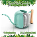 Green Moon Water Can Indoor Plant Mint Green 1.2L/41oz Metal Stainless Steel Water Can Indoor Outdoor with Long Spout for House Plant Bonsai Outdoor Garden Flowers by GreenHaven Gardens