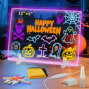 Lumiboard Led Drawing Board with 7 Colors,Light Up Acrylic Cosmody Drawing Board,Glowing Acrylic Dry Erase Board with Light,Lumiboard Led Boards to Write On,Halloween Gifts for Kids (12“*8”) by TinyTreasures Baby Boutique