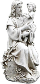 Avalon Gallery Garden Statue - Stone Resin Indoor/Outdoor Catholic Sculpture, 20" Tall, Jesus with Child by GreenHaven Gardens