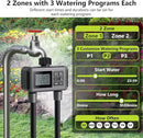 Uzoli SGW07 Sprinkler Timer, Water Timer for Garden Hose, Programmable Hose Timer 2 Outlet with Rain Delay, Manual, Auto System Controller, IP55 Waterproof Drip Irrigation Timer for Yard, Lawn, Pool by GreenHaven Gardens
