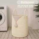 Large Woven Laundry Basket Hamper,100L Cotton Rope Storage Bin for Blankets,Toys and Clothes,Decorative Tall Nursery Hamper for Living Room,Baby Nursery,Bathroom and Bedroom,Beige by CozyNest Decor