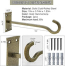10 inch Heavy Duty Hanging Plant Bracket Decorative Wall Hook 2 Pack (Gold Hammertone) by GreenHaven Gardens