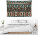 HZOHNAGO Aztec Tapestry Turquoise Blue and Brown and Native American Tribal Pattern Printed Wall Tapestry Wall Hanging for Bedroom Living Room Dorm 60" W x 40" H by CozyNest Decor