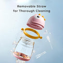 bc babycare Straw Sippy Cups for Toddler, No Spill Sippy Cups for Baby 1+ Year Old, Transition Weighted Sippy Cup with Straw and Strap, 10oz/300ml, Pink by TinyTreasures Baby Boutique