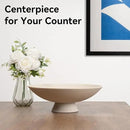 Decorative fruit bowl for Home Decor Large Modern Handicraft Key Bowl for Entryway Table Stylish Centerpiece Purse Bowl Pedestal bowl for Kitchen Counter Coffee Table(Artificial Stone Beige) by CozyNest Decor