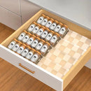4-Tier Non-Slip Spice Drawer Organizer, 4-Pack Checkered Frosted Clear Acrylic, Expandable (11''-22'') Spice Rack for Kitchen Drawer Storage – Holds Seasonings, Herbs, and Spices (Jars Not Included) by CozyNest Decor