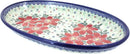 Blue Rose Polish Pottery Pointsettia Oval Platter by CozyNest Decor